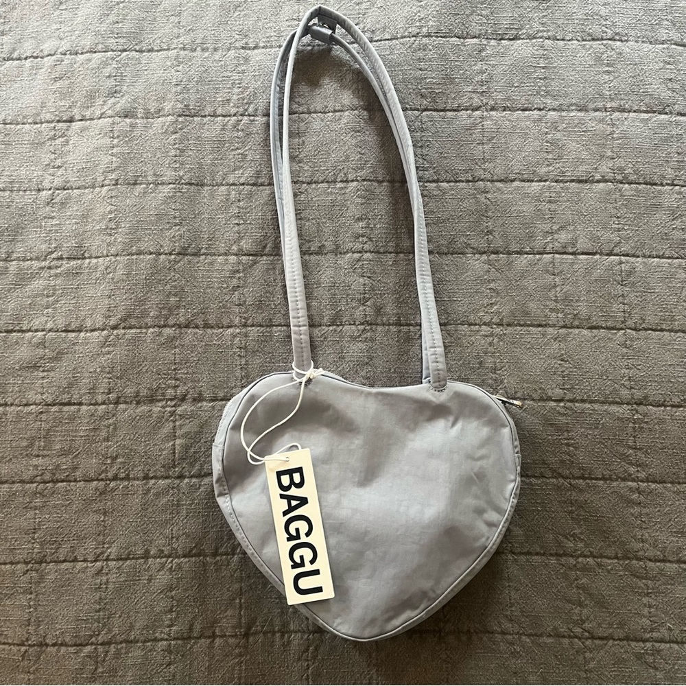 Baggu Heart Shoulder Bag in Mist NWT